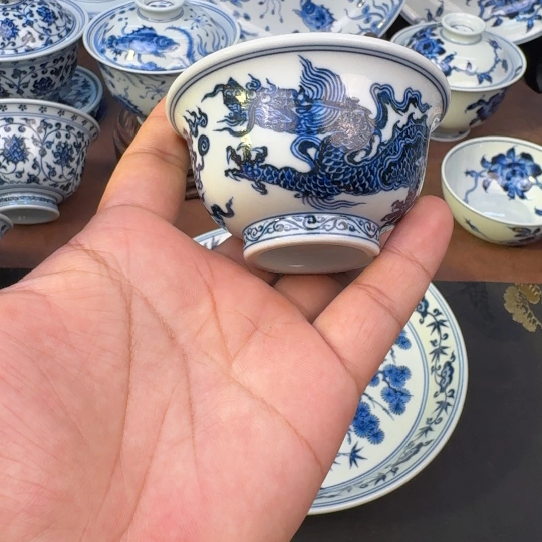 摆件龙纹小压手手绘