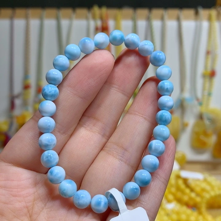 未镶嵌针钠钙石（海纹石）手链6.5mm