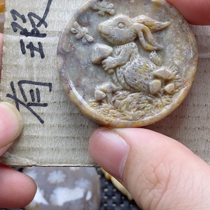 硅化珊瑚（珊瑚玉）颈饰未镶嵌