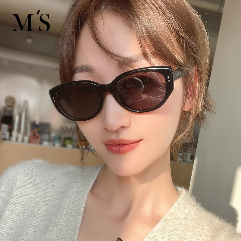 MS曼丝偏光显瘦墨镜防紫外线潮流时尚街拍百搭猫眼复古简约网红