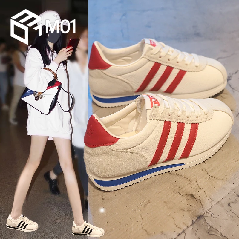 M01阿甘鞋女2025秋季新款百搭休闲运动板鞋平底华夫小白鞋女鞋
