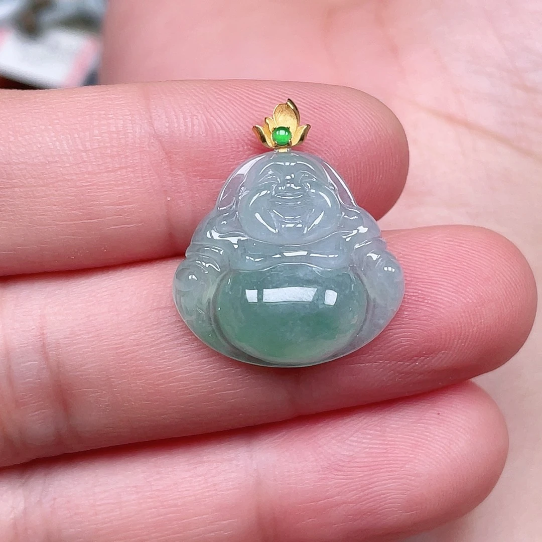 翡翠未镶嵌颈饰佛公