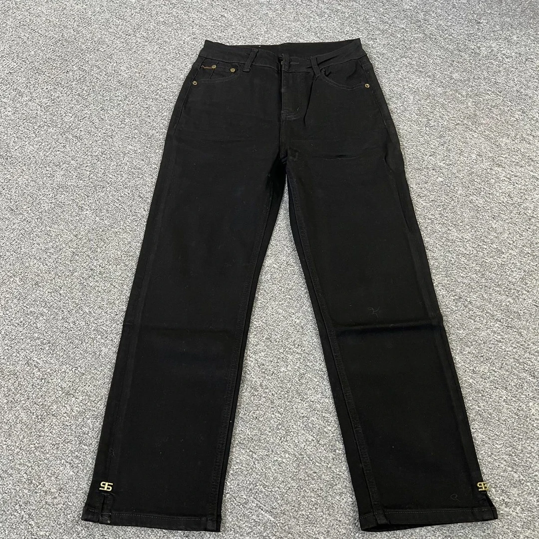 3188撤柜黑色时尚简约牛仔裤女装长裤显瘦高腰百搭