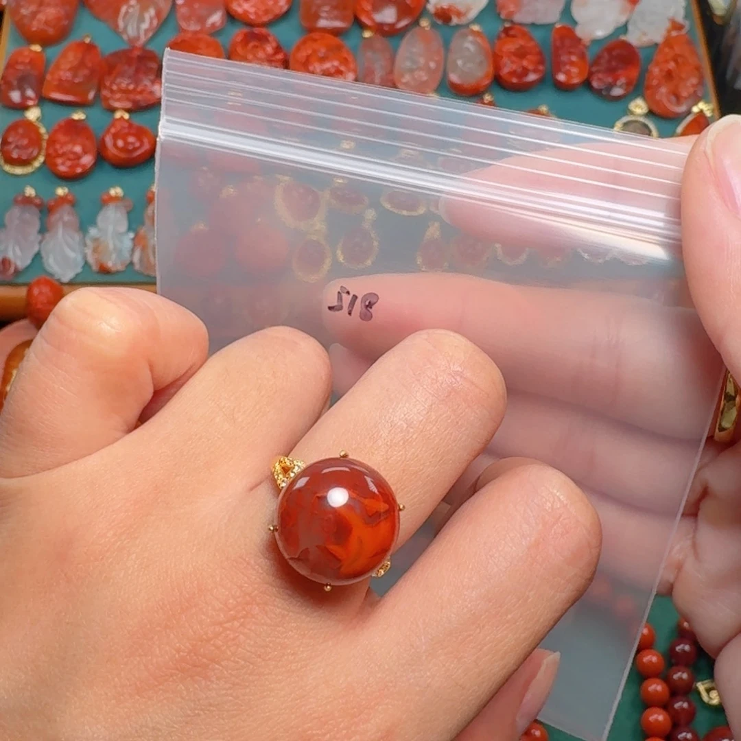 南红玛瑙南红银S925镶嵌