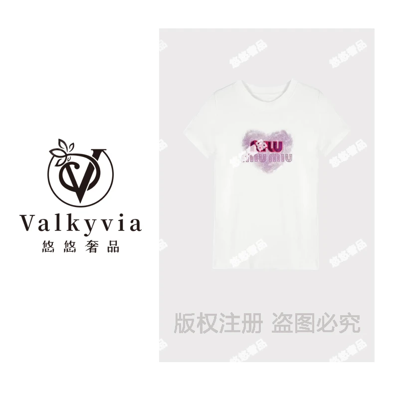 【Valkyvia/悠悠奢品】2025夏季新款爱心MM女款短袖T恤V01