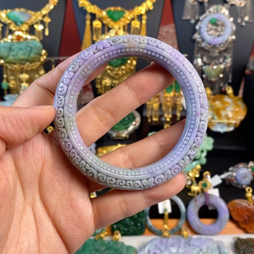 翡翠手镯未镶嵌紫翡翠手镯 亏清