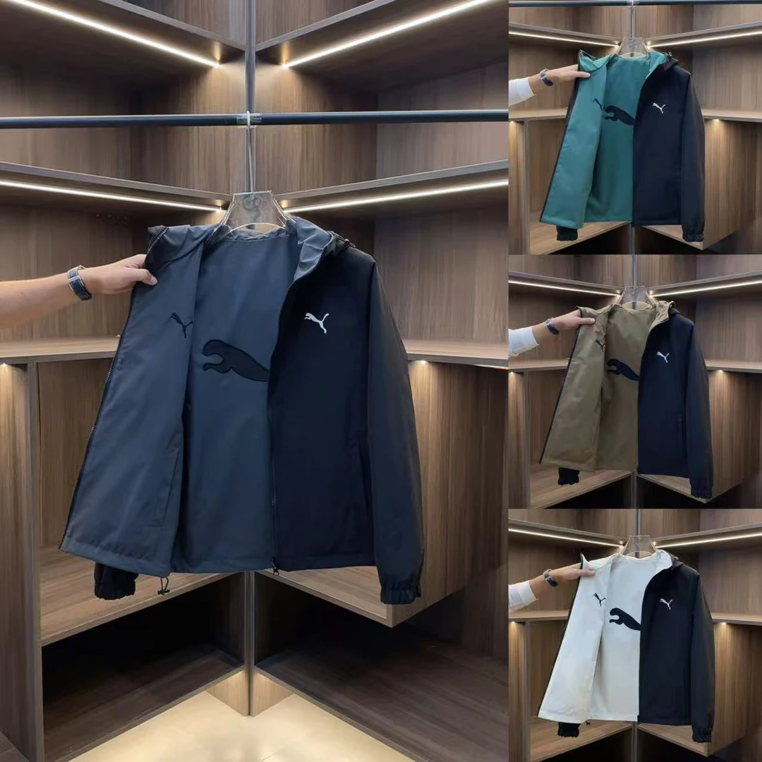 秋季新款双面服刺绣百搭连帽外套.712