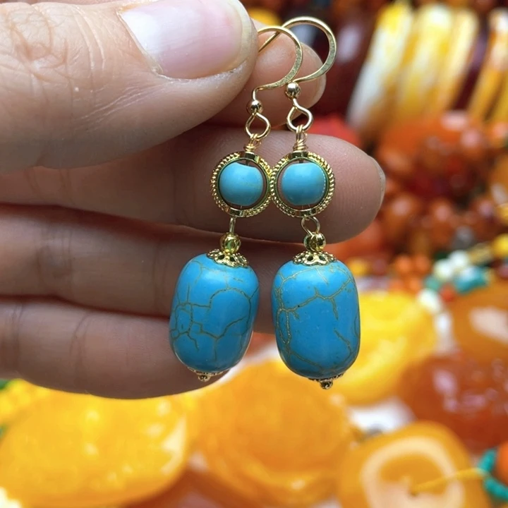 树脂制品81号蓝色耳坠