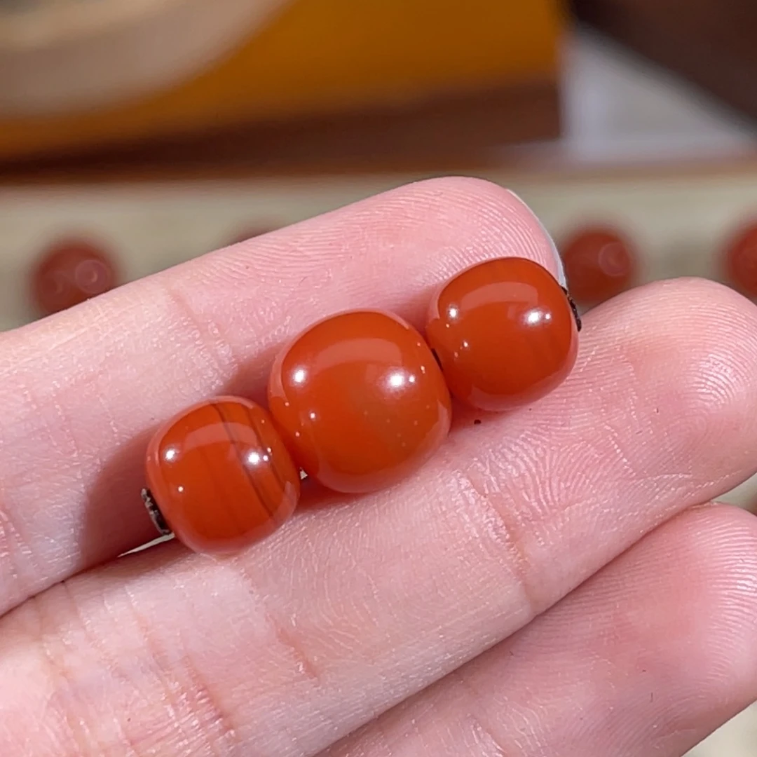 南红玛瑙未镶嵌大黑洞老型套装顶9.6腰8mm