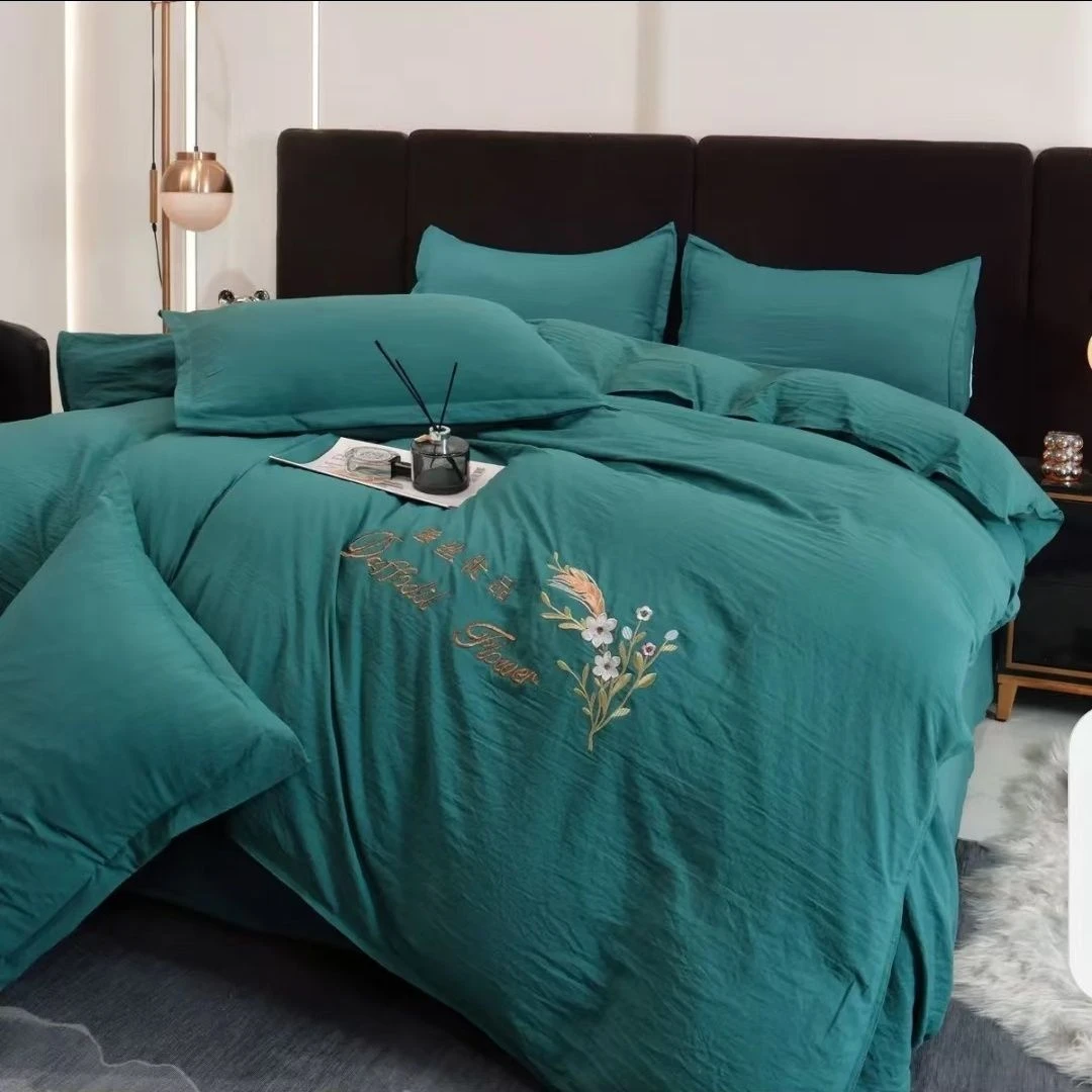 糯糯棉绣花四件套柔软亲肤舒适工厂直销简约