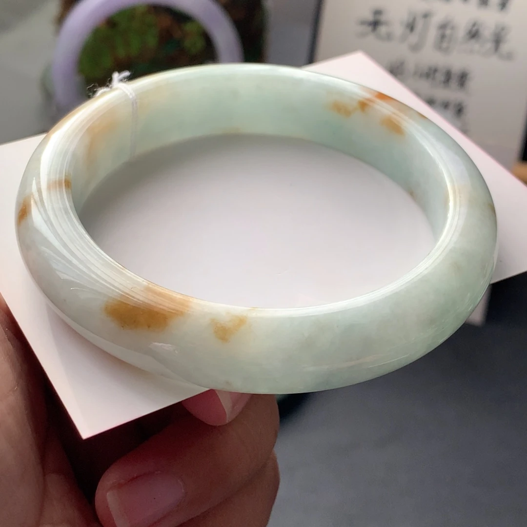 翡翠未镶嵌手镯8号59.6-12.3-9.1帝王裂