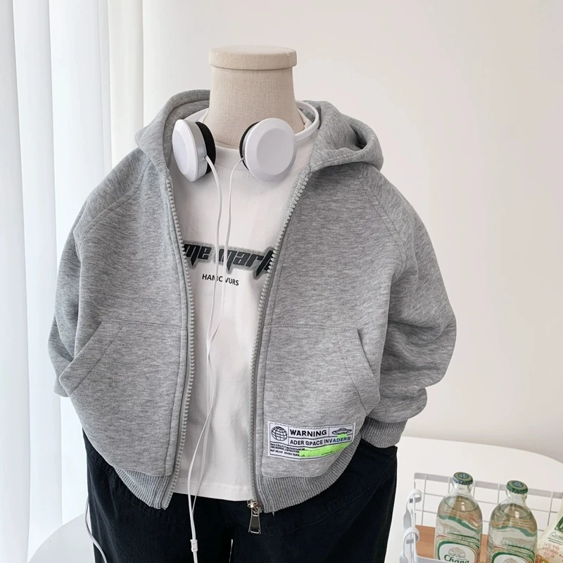 男童外套春秋装2025新款儿童连帽卫衣开衫中小童韩版休闲洋气上衣