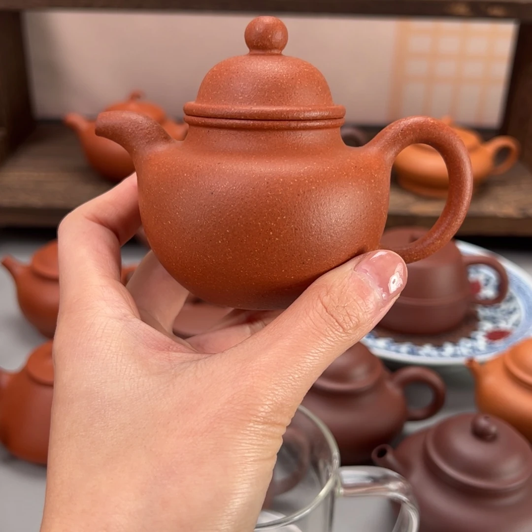 茶杯紫砂红降坡掇球150cc