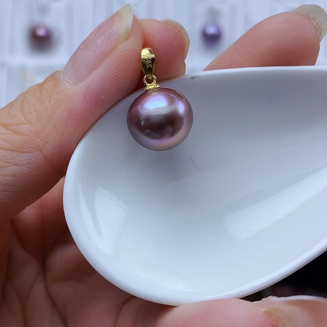 淡水珍珠银S925镶嵌吊坠(赠链)