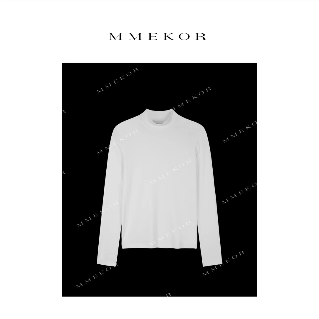 MMEKOR “热皮肌底衣” 2025新款秋款静奢老钱风百搭T恤 30701