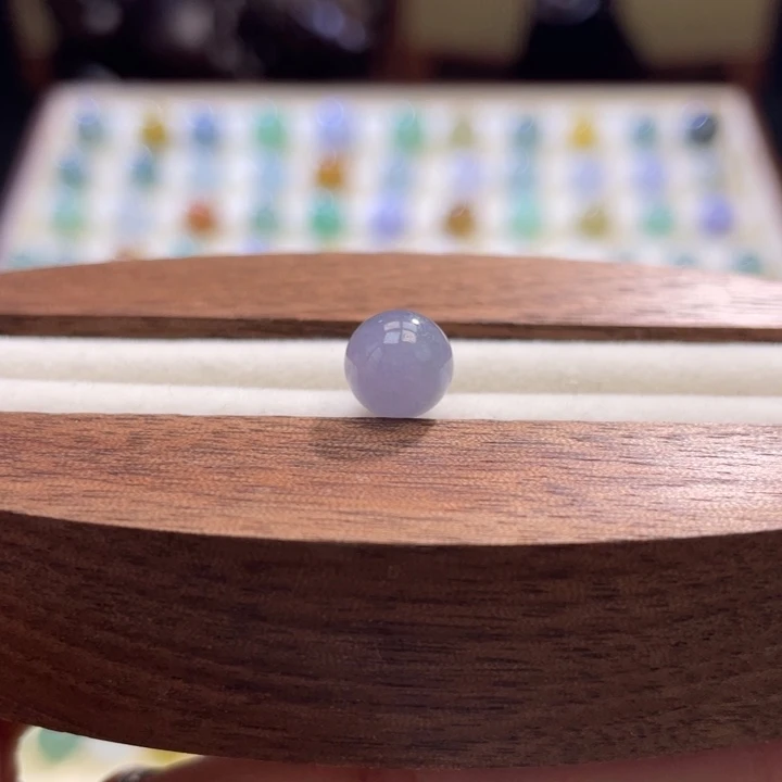 散珠翡翠特色烟紫圆珠卡7.7mm