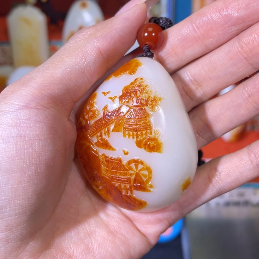 许***。和田玉未镶嵌把件