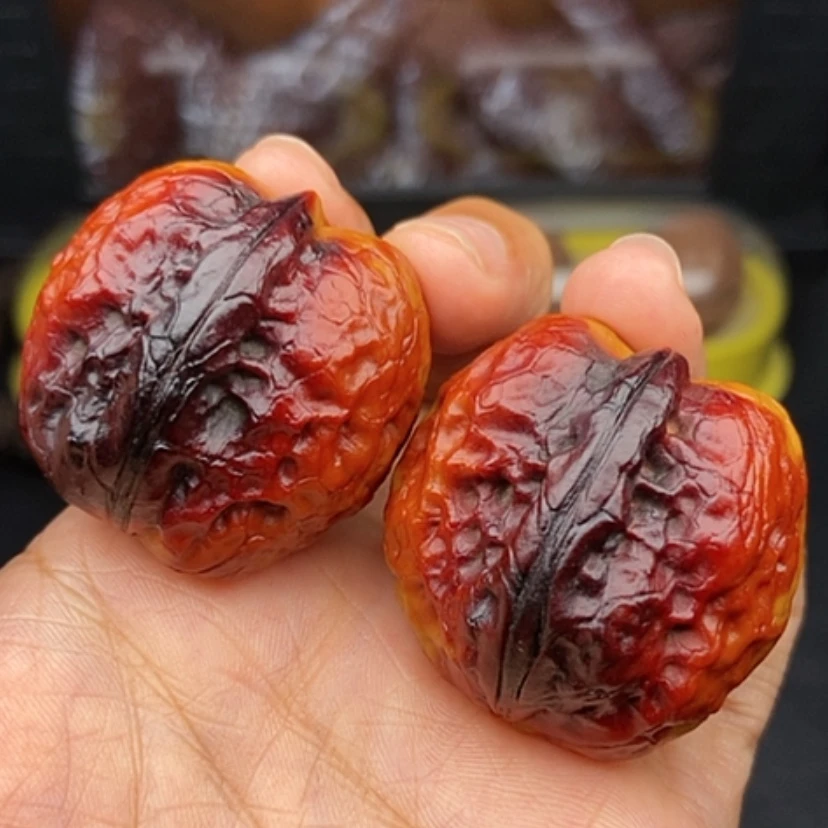 【闪购商品】文玩核桃吊坠36尺七彩帝王筋元宝