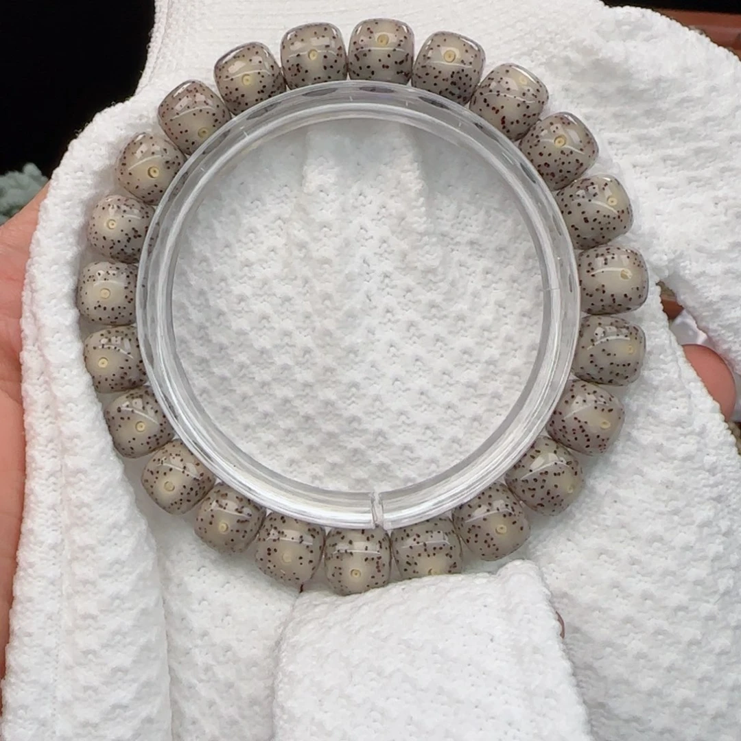 星月菩提手串糯冰灰皮果冻10*9