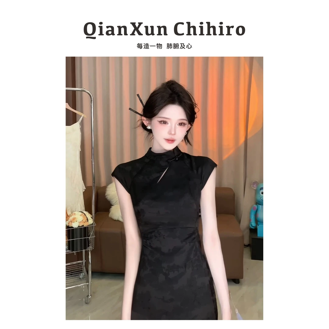 洋洋●美人心计JJC4LYQ0110中国风新中式旗袍无袖修身连衣裙