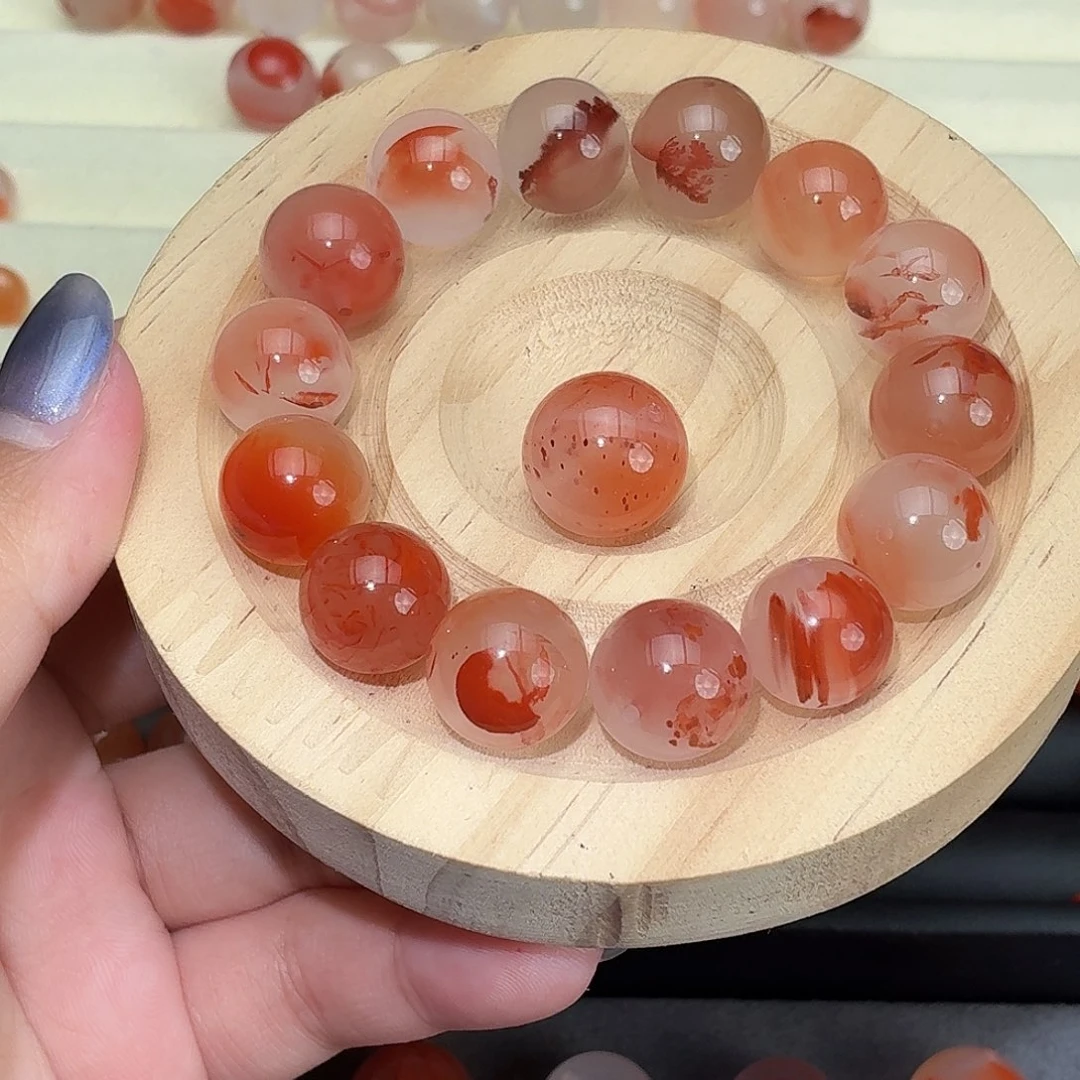 小***郭南红玛瑙未镶嵌颈饰15颗单珠