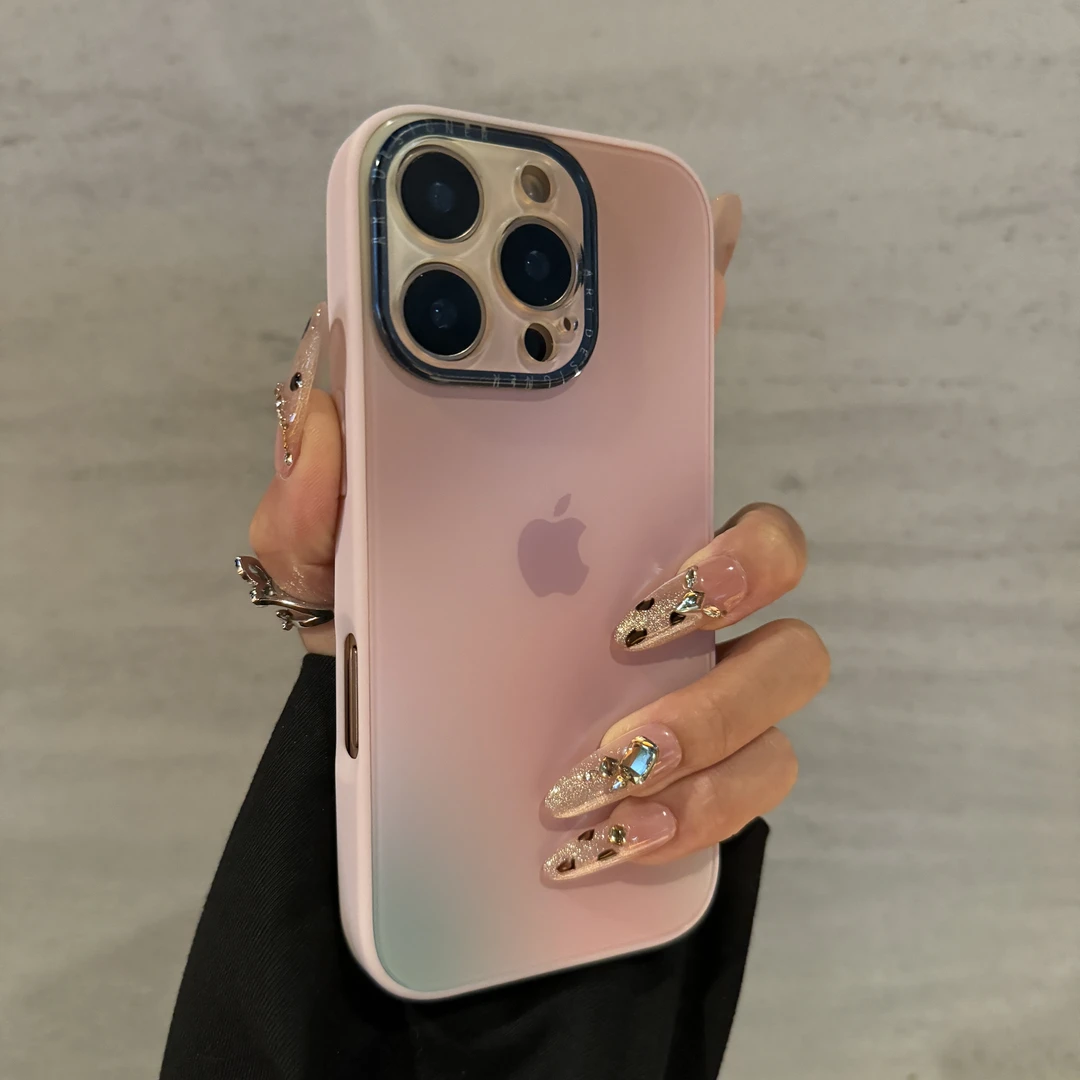 晕染渐变适用苹果15Promax手机壳简约iPhone14防摔13新款12磨砂11