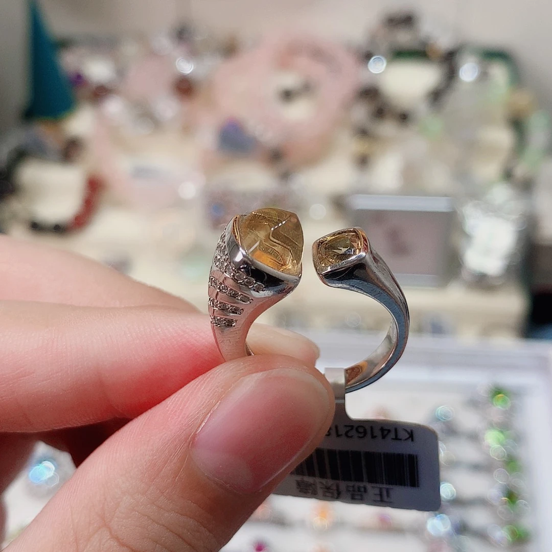 银S925镶嵌戒指水晶