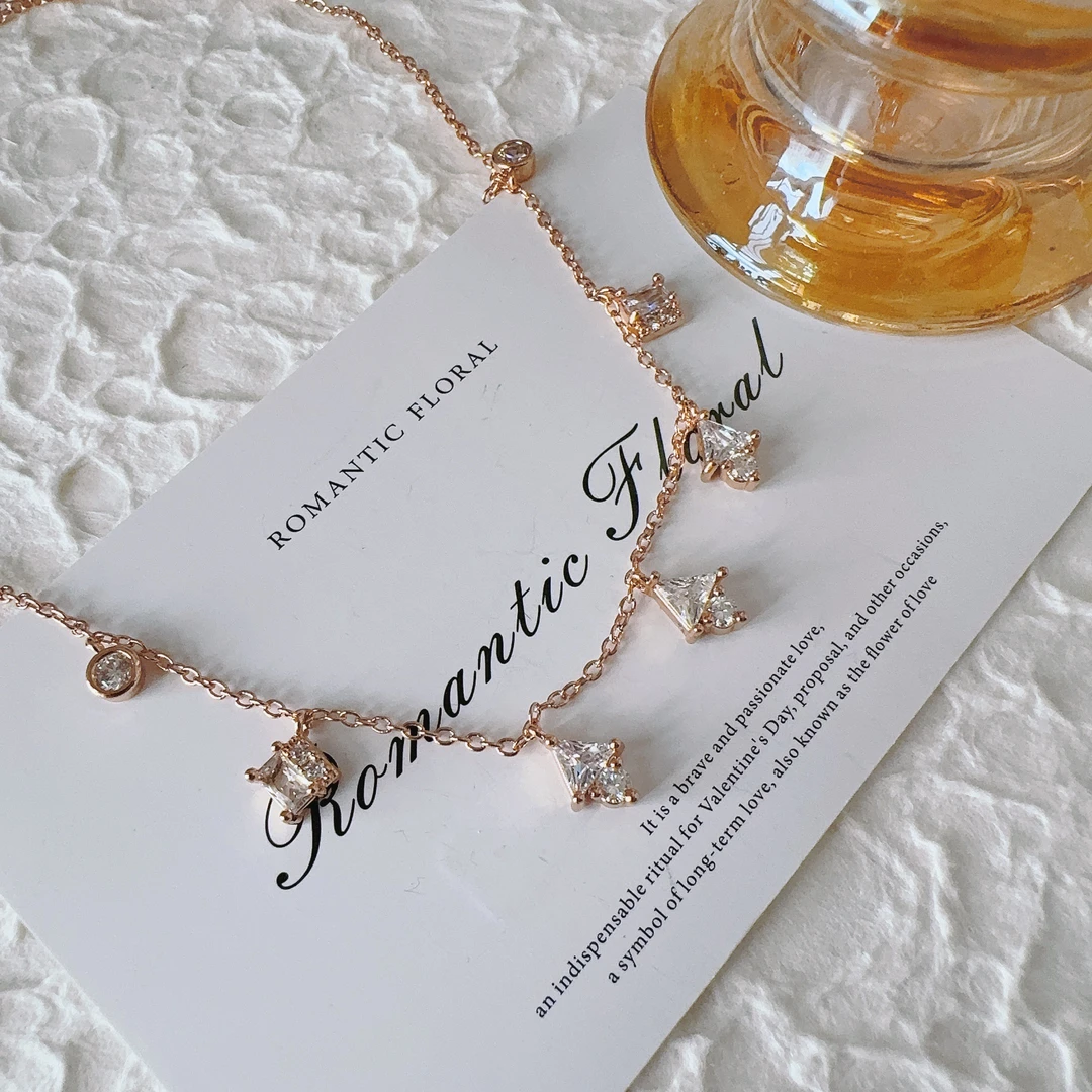 铜合金锆石项链 1171 水滴项链