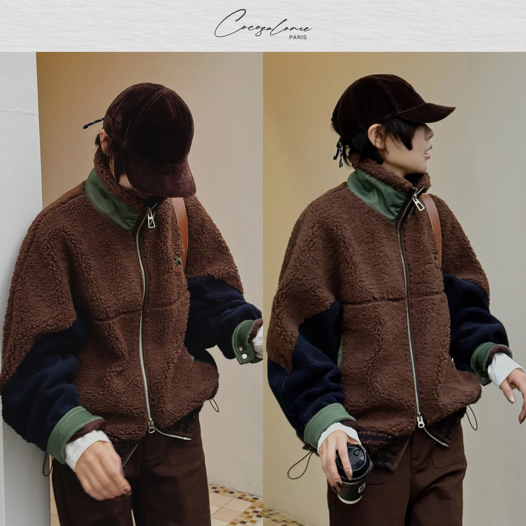 韩彬彬"考拉"双面穿绵羊毛+羊驼毛+马海毛摇粒绒秋冬外套女3175-8