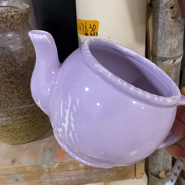 陶盆有孔 瑕疵针孔漏釉介意勿拍外口 11外22高12