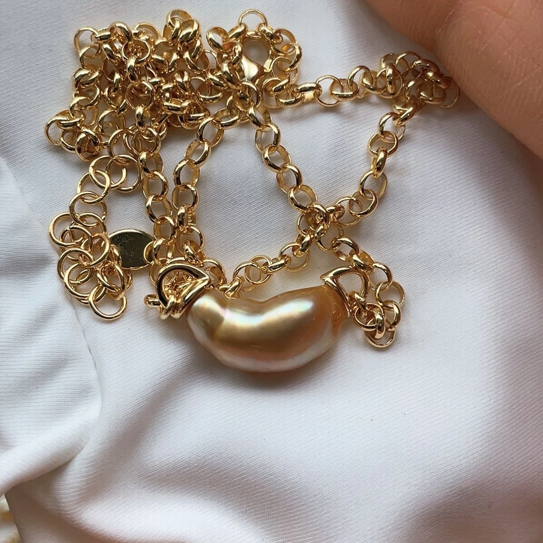 海水珍珠银S925镶嵌颈饰