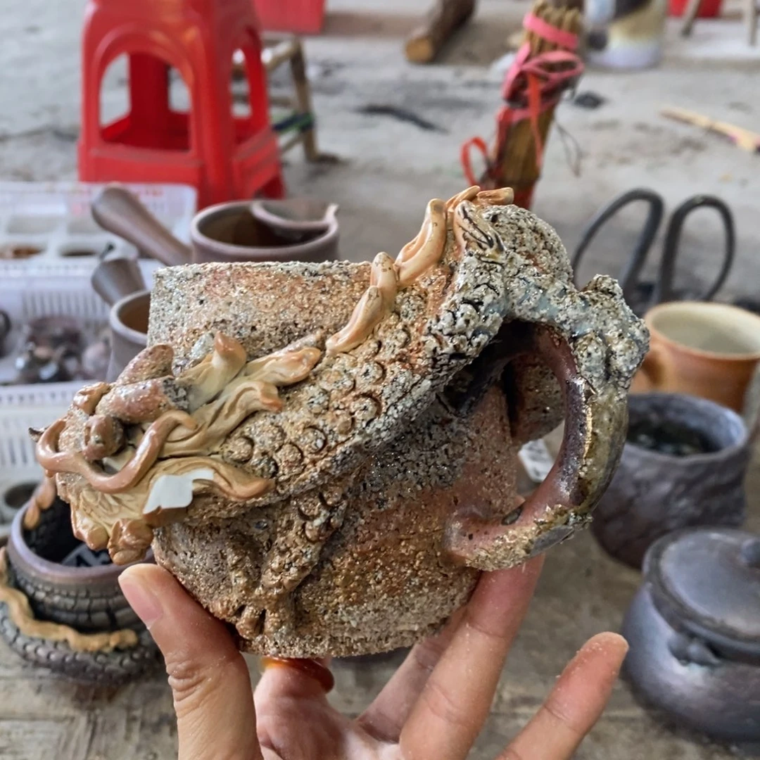 陶园柴烧，精品高货。127瑕疵多处磕到了  4处加泥纹
