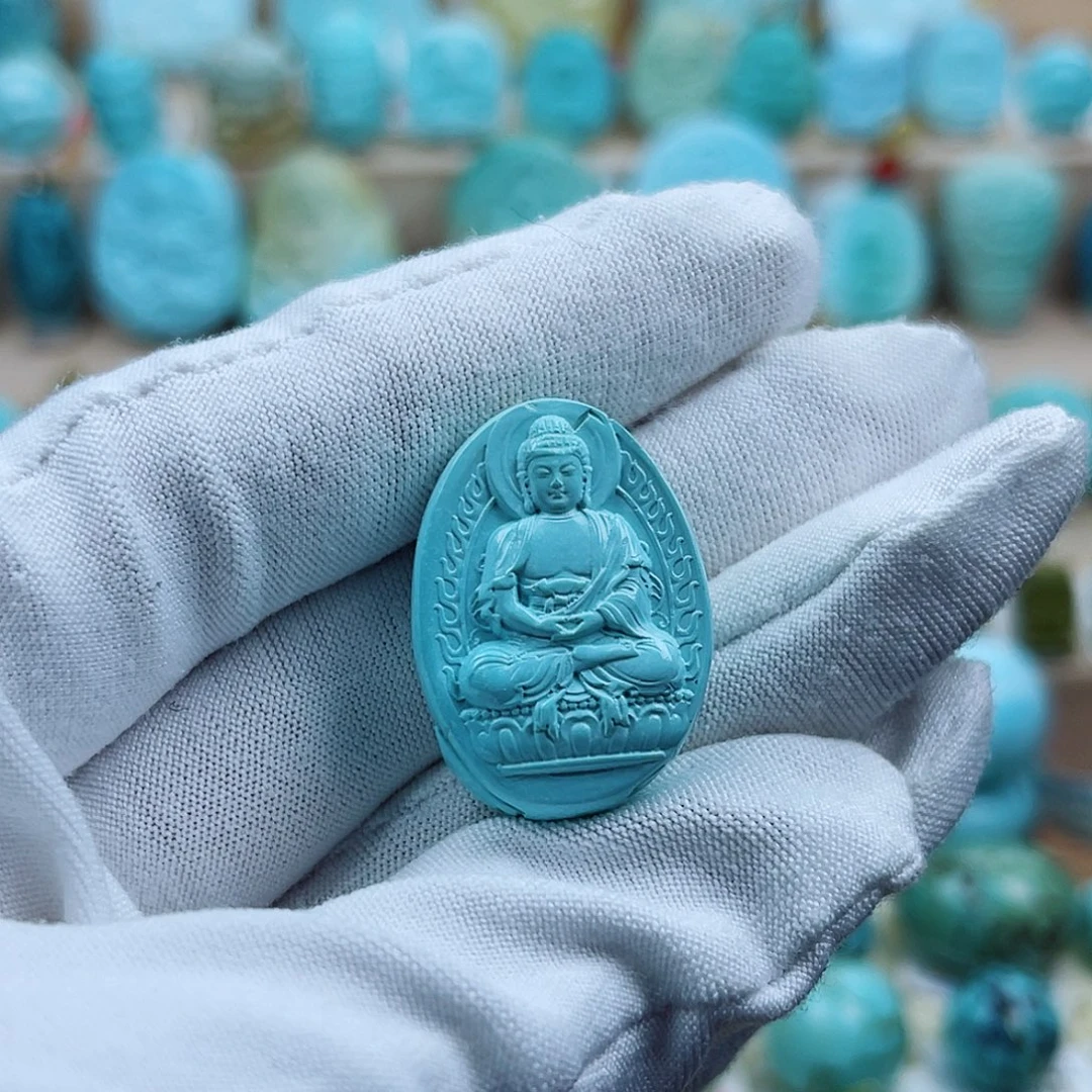 绿松石未镶嵌珠宝奇石大日如来