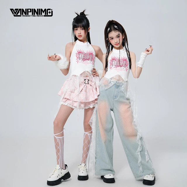 顽皮尼莫爵士舞女童服装夏女团jazz甜酷风儿童街舞套装潮酷演出服