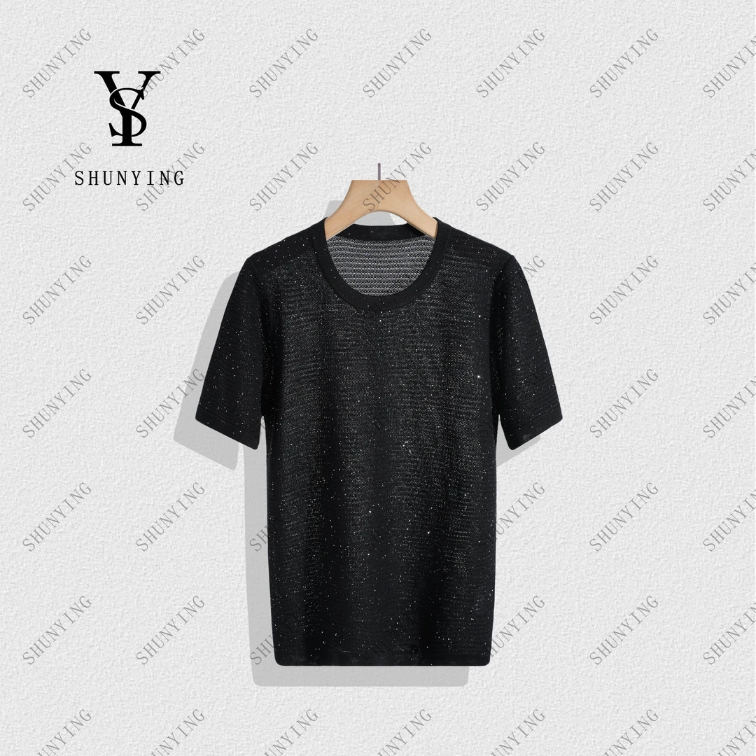 【顺瀛】轻盈简约~简约舒适感薄款透气时尚圆领短袖T恤SY72T8528