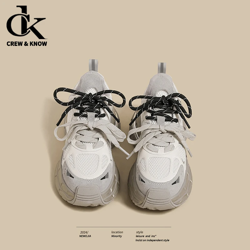 【官网C&K专柜正品】厚底老爹鞋女2025秋冬增高双鞋带休闲运动鞋