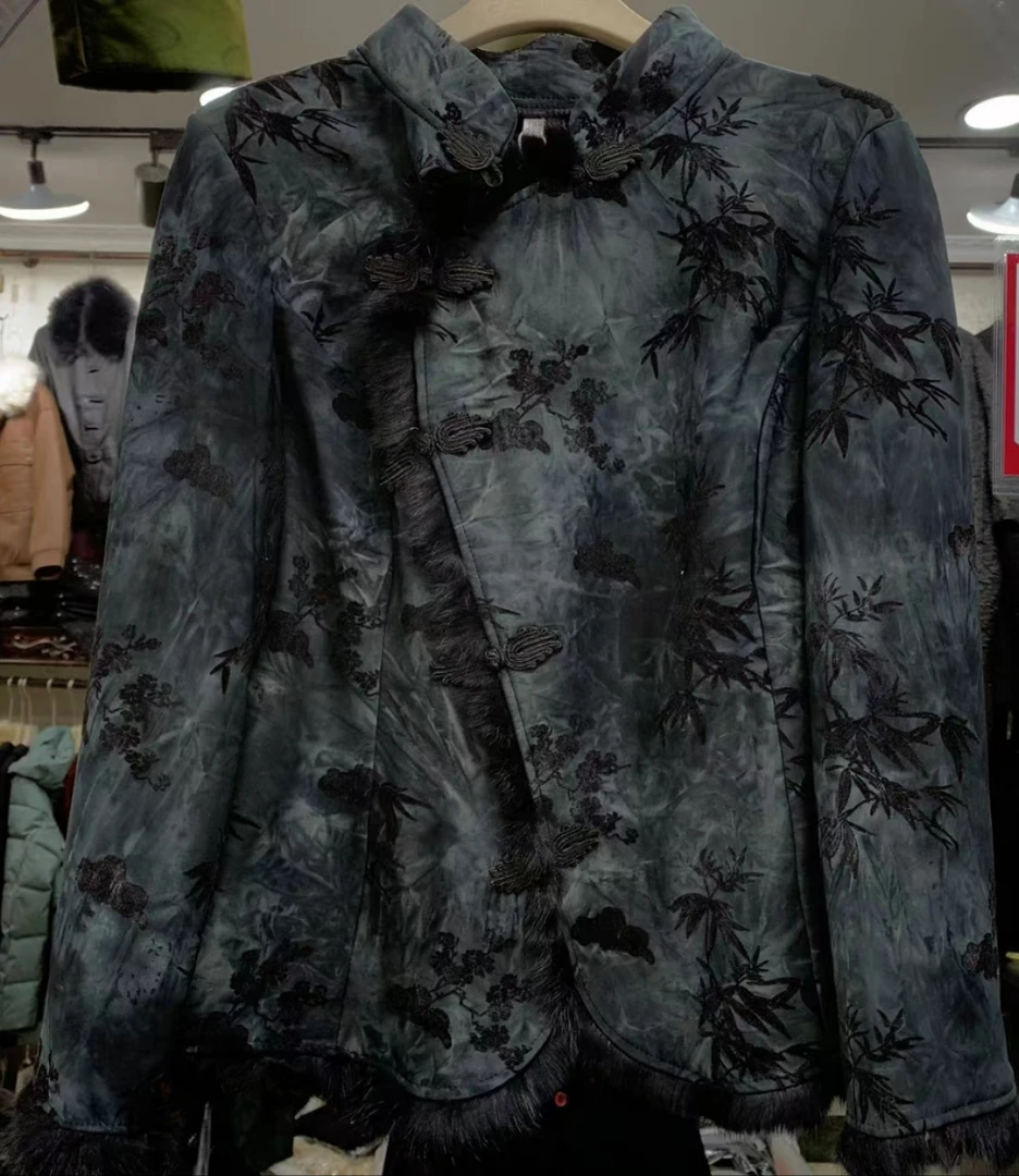 时尚国风盘扣植绒打底