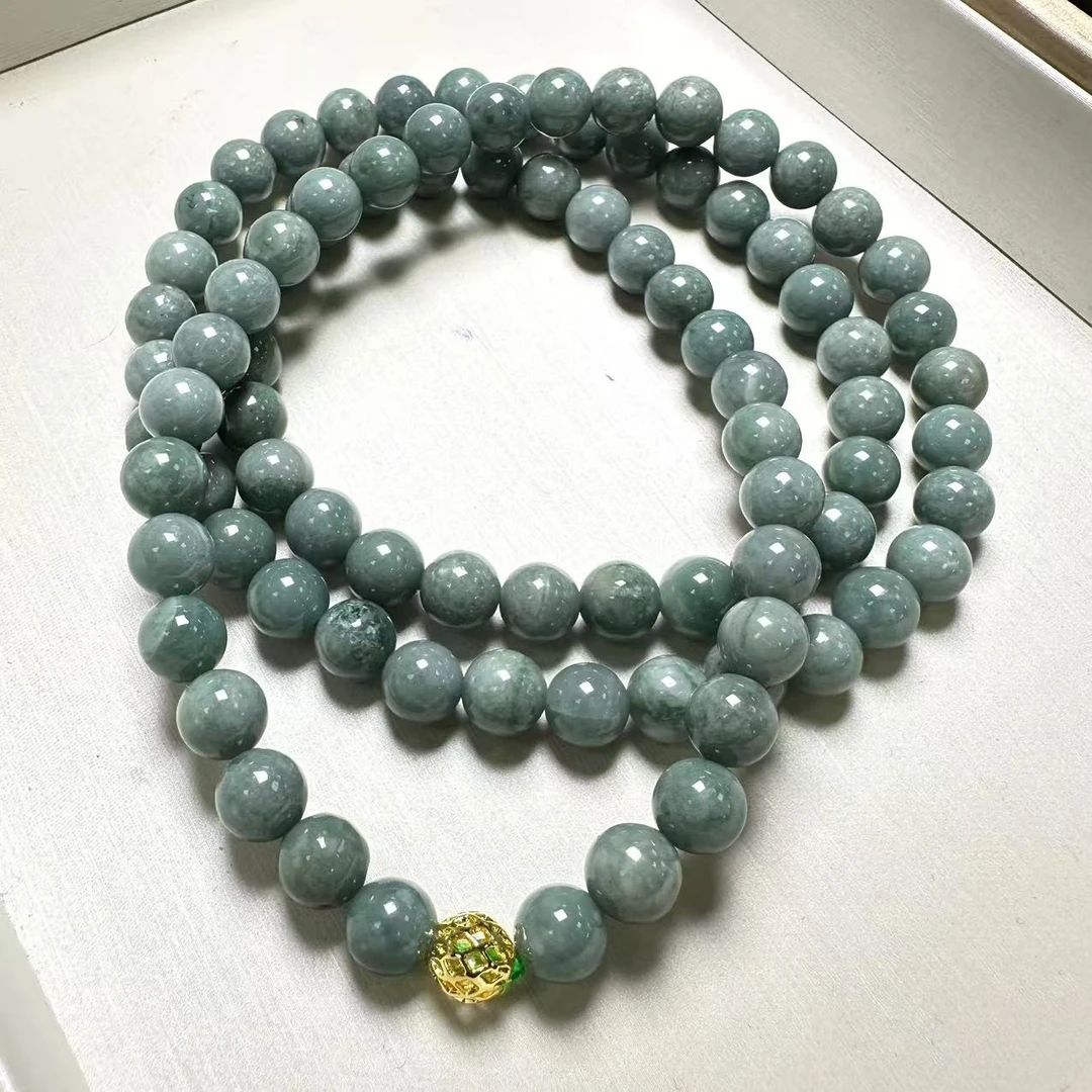 天然A货翡翠吊坠珠链021046F