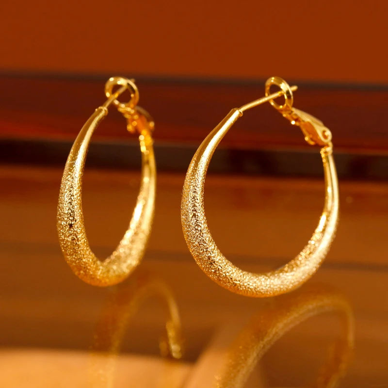 铜合金耳饰 《货号8992》磨砂素圈耳环圈圈耳扣