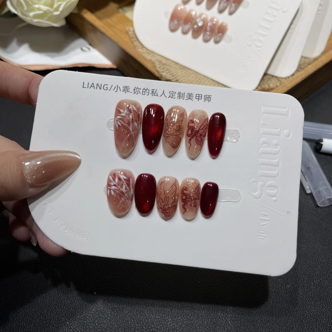 【灵蛇蝶舞】高端 纯手工 定制 穿戴甲 轻奢美甲显白气质穿戴式