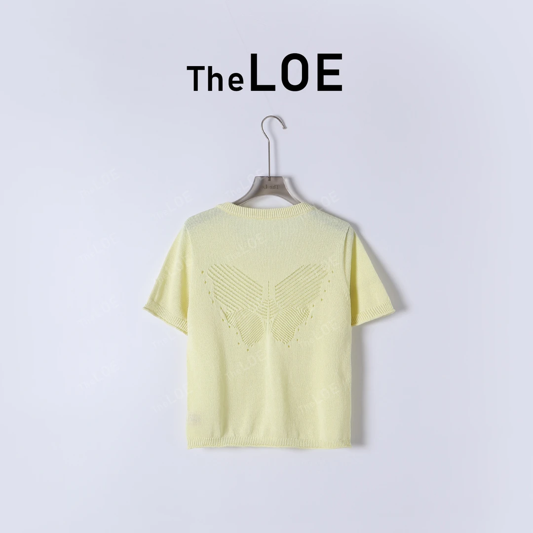 TheLOE/蝴蝶马卡龙 莱赛尔针织短袖#LE-7286