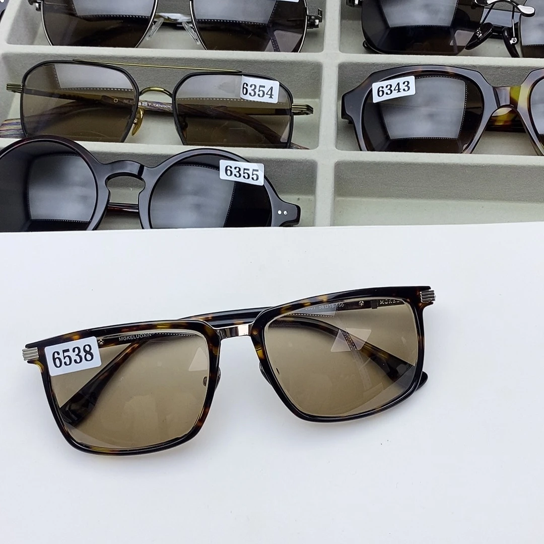 健****全框款800弯带微棉天然茶水晶石头镜