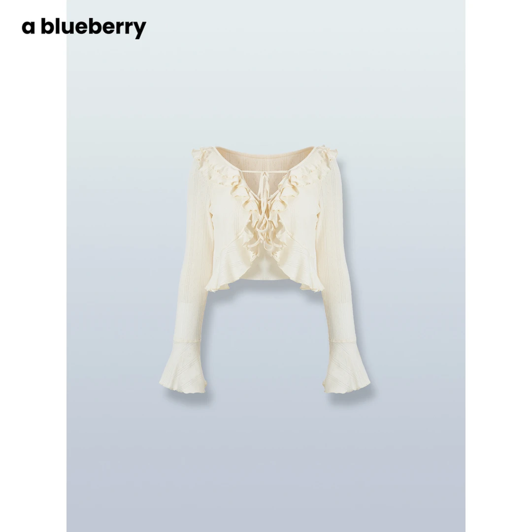 ablueberry 韩版辣妹显瘦蕾丝雪纺衫女春夏轻薄欧若风BH101170