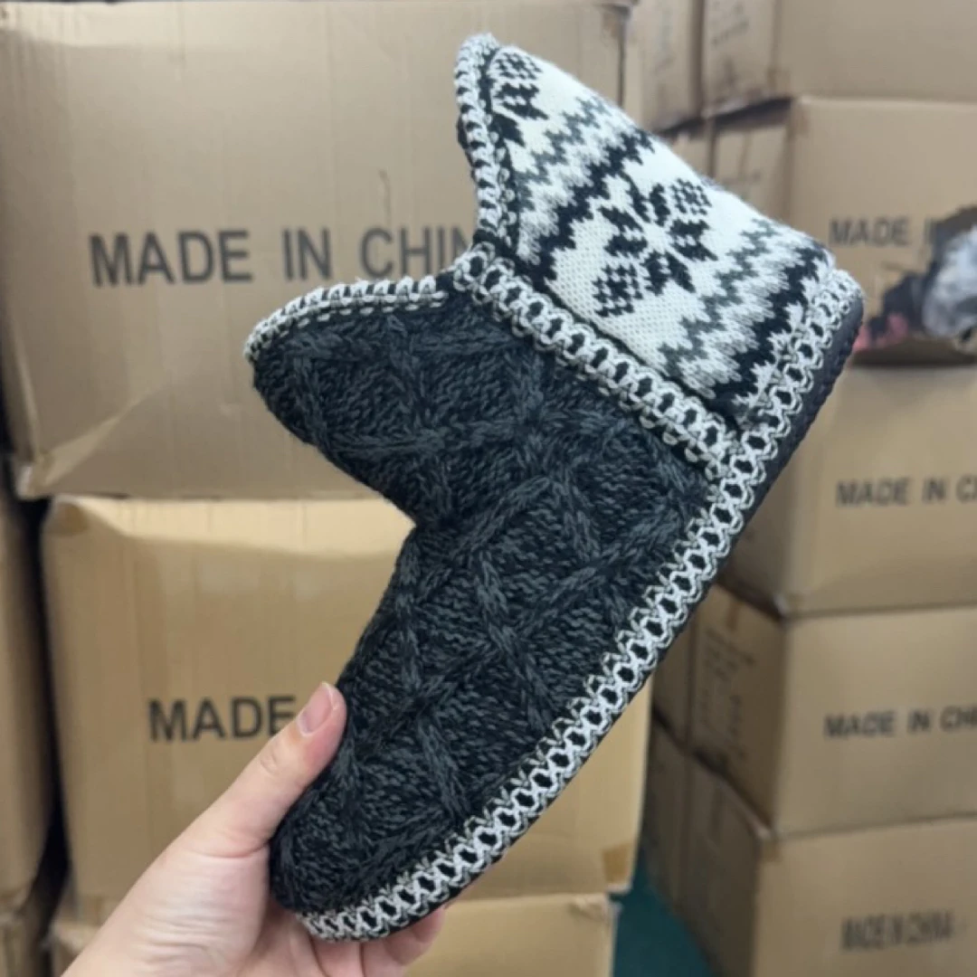 外贸针织雪地靴（脚瘦正码正拍、脚胖往大一码拍）