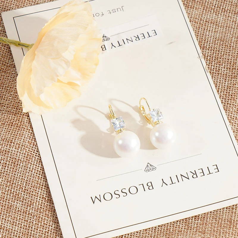 铜合金亚克力耳饰 优雅气质感女耳环小众设计感气质耳饰N1106