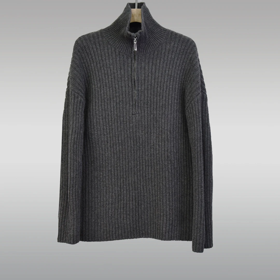 sayin/水映【针织衫】经典款老钱拉链式高领羊绒毛衣羊毛衫 s5580