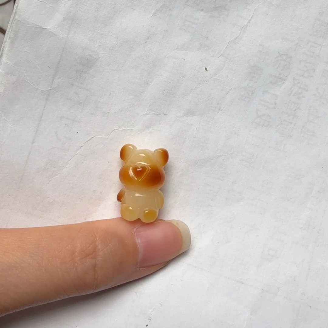 o***书琥珀未镶嵌裸石蜜蜡小熊