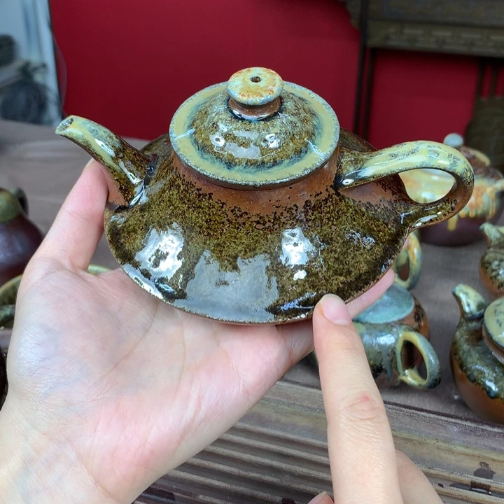 茶壶紫砂纯自然柴烧