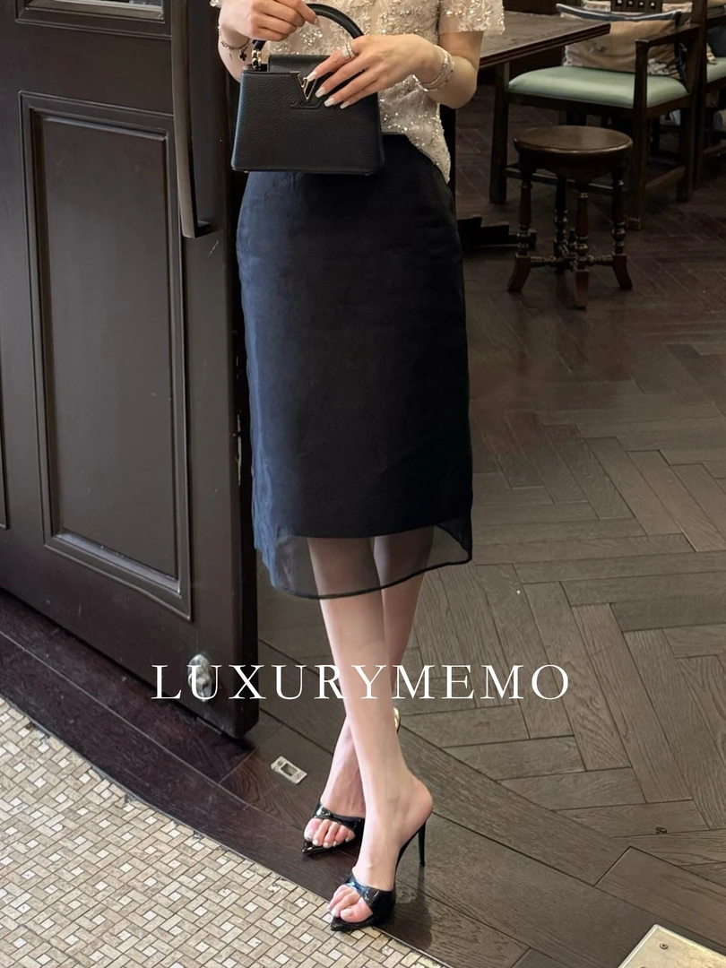 LUXURYMEMO【优雅主义】25春夏上新多层经典时尚拼纱女半身裙