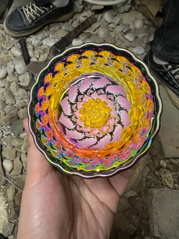 高端瓷器 七彩粉色莲花杯 主人杯
